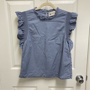 The Impeccable Pig Blue Popover Top. Sz Medium